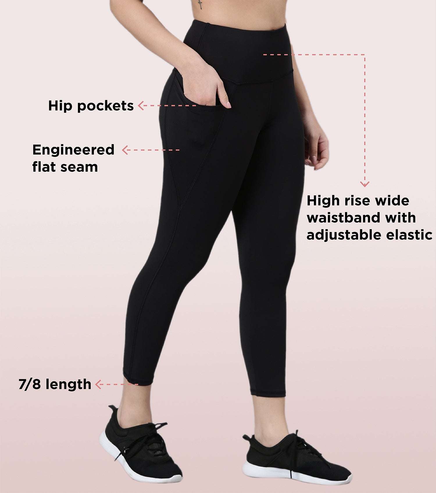 Enamor Basic Workout Legging | Dry Fit High Waist Workout Legging For Women | A605