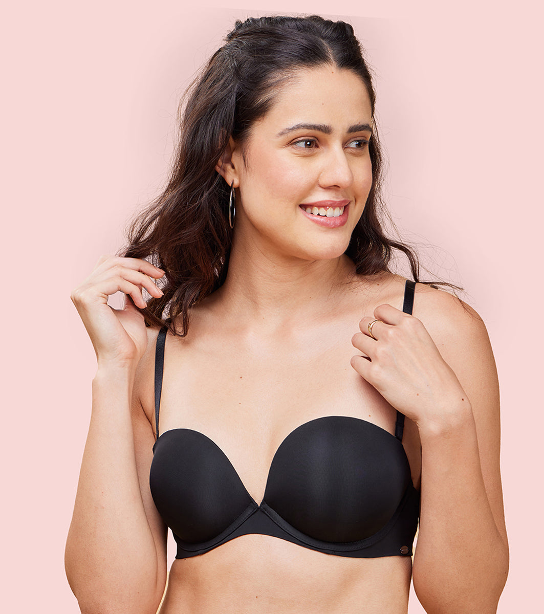 Enamor Innovations Strapless Multiway Women's Plunge Double Push-Up Br