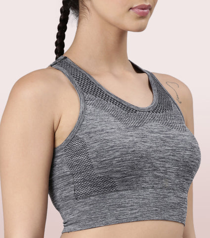 Enamor Medium Support Sports Bra | Held-in-fit Seamless Bra With Perforation For Ventilation For Women | A203