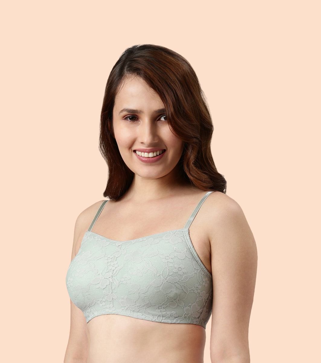 Enamor Cami X-Back, All Day Comfort Women's Bralette - Pretty Back Styling Fully Lined Lace Detailing, Non-Padded, Wirefree, Full-Coverage - F109