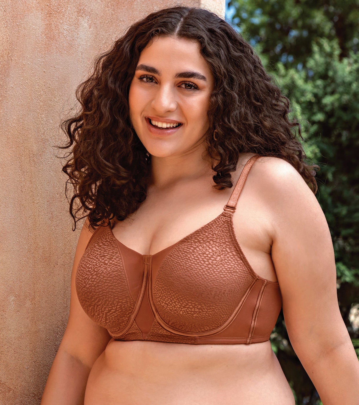 Enamor F124, SMOOTHENING MINIMIZER BRA, NON-PADDED WIRED FULL COVERAGE -  Cedar Wood / 32D