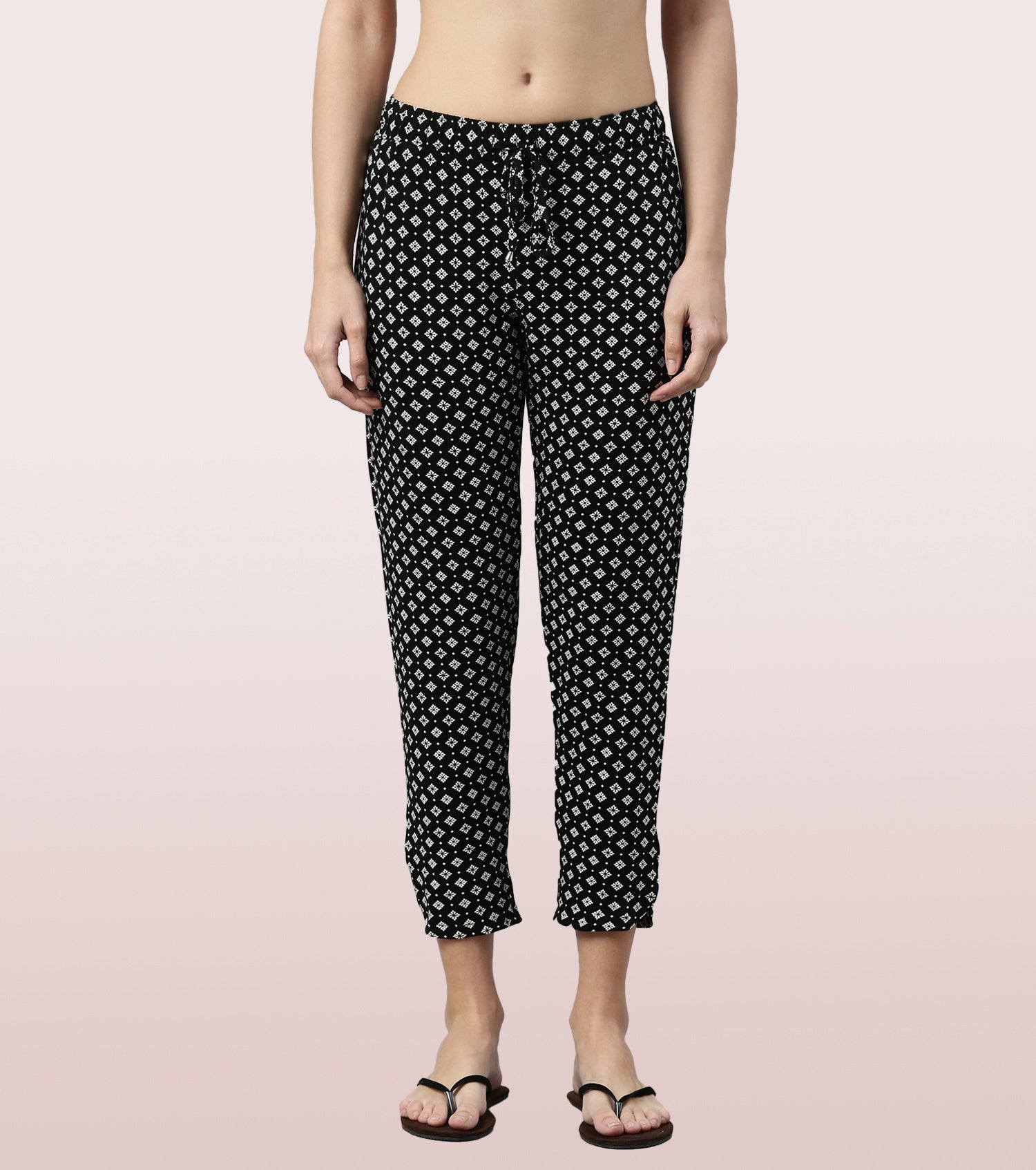 Shop-In Pants - Tapered Lounge Pants With Self Fabric Drawstring