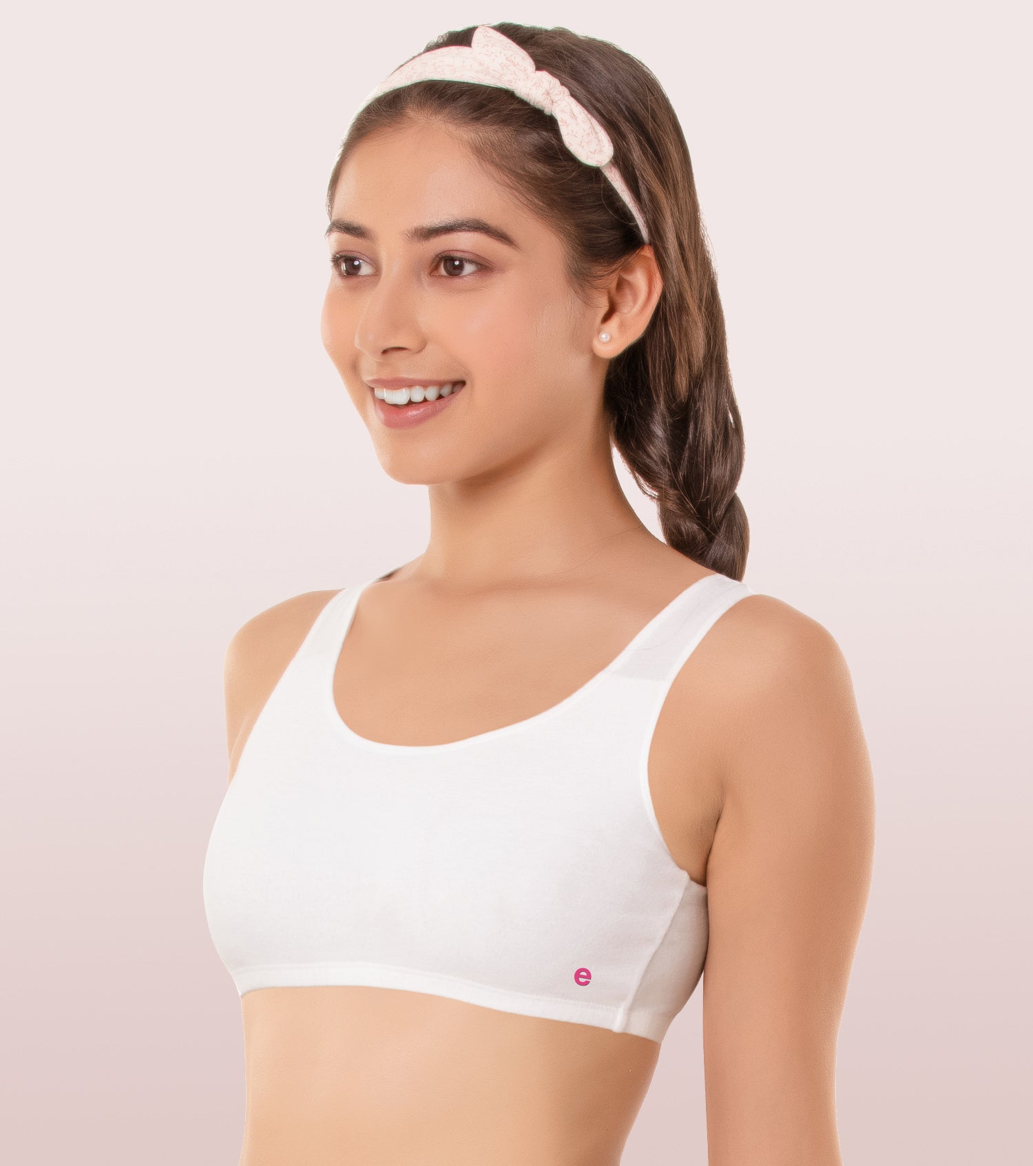 Wide Strap Easy Fit Stretch Cotton Beginners Bra With Antimicrobial Finish