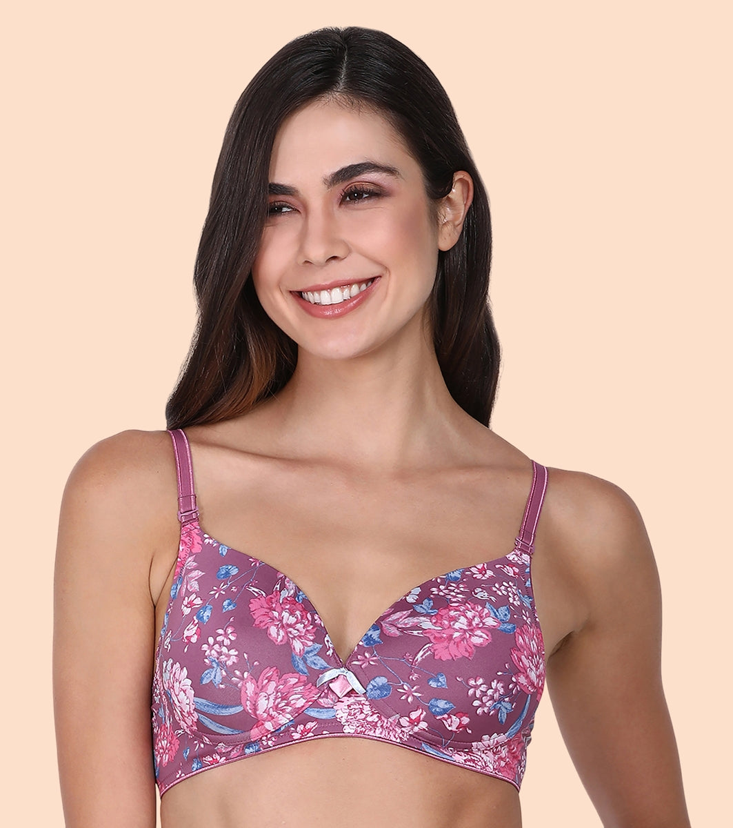Enamor Vanish Curve Neckline With Perfect Density Lift Cup Women's Everyday Fashion T-Shirt Bra - Padded, Wirefree, High-Coverage - F065