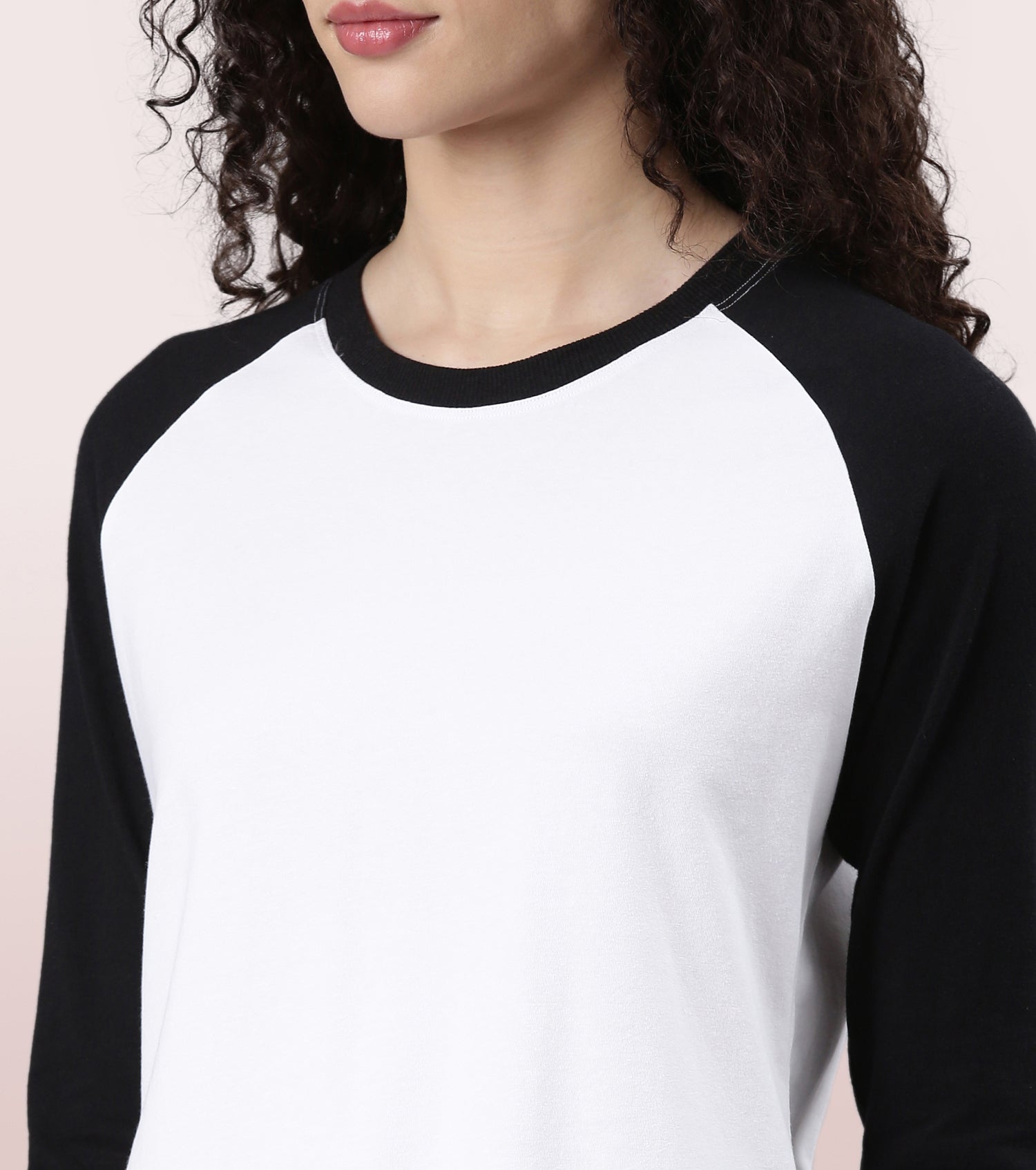 Enamor Long Sleeve Tee | Crew Neck Raglan Tee For Women | E307