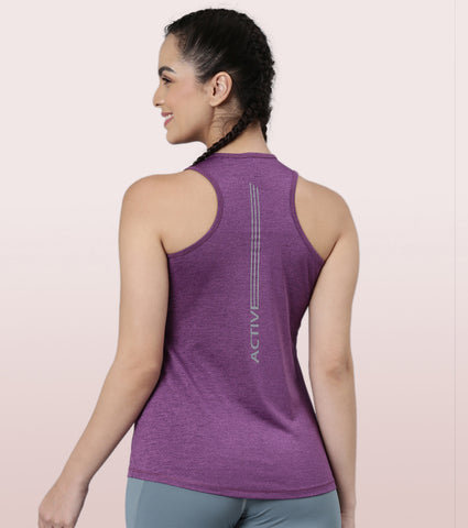 Basic Workout Tank | Dry Fit Racer Tank With Refective Graphic Relaxed Fit | Regular Length |A 308