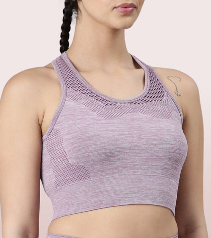 Enamor Medium Support Sports Bra | Held-in-fit Seamless Bra With Perforation For Ventilation For Women | A203