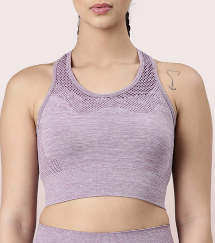Enamor Medium Support Sports Bra | Held-in-fit Seamless Bra With Perforation For Ventilation For Women | A203
