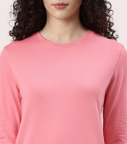Essentials Cotton Long Sleeve Crew Tee | E057