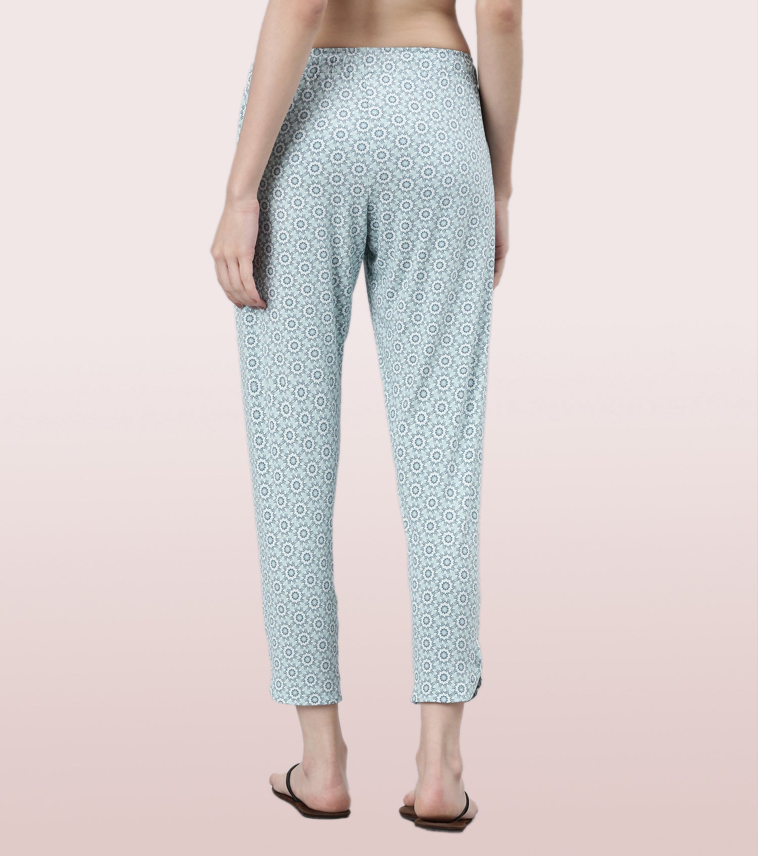 Shop-In Pants - Tapered Lounge Pants With Self Fabric Drawstring With Metal Ends | E048