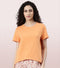  Enamor Basic Stretch Cotton Tee | Short Sleeve Crew Neck Tee For Women | E305