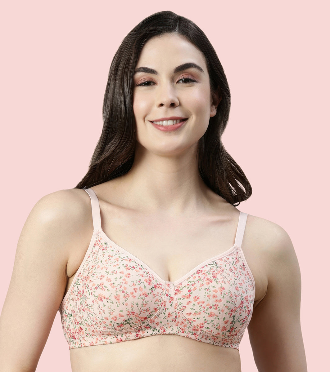 Enamor Innovations Fabcool Encircled  Side Support Shaper, Non Padded, Wirefree, High Coverage, Plus size, Women's Cotton Everyday Bra  - A042 (Revello Print)