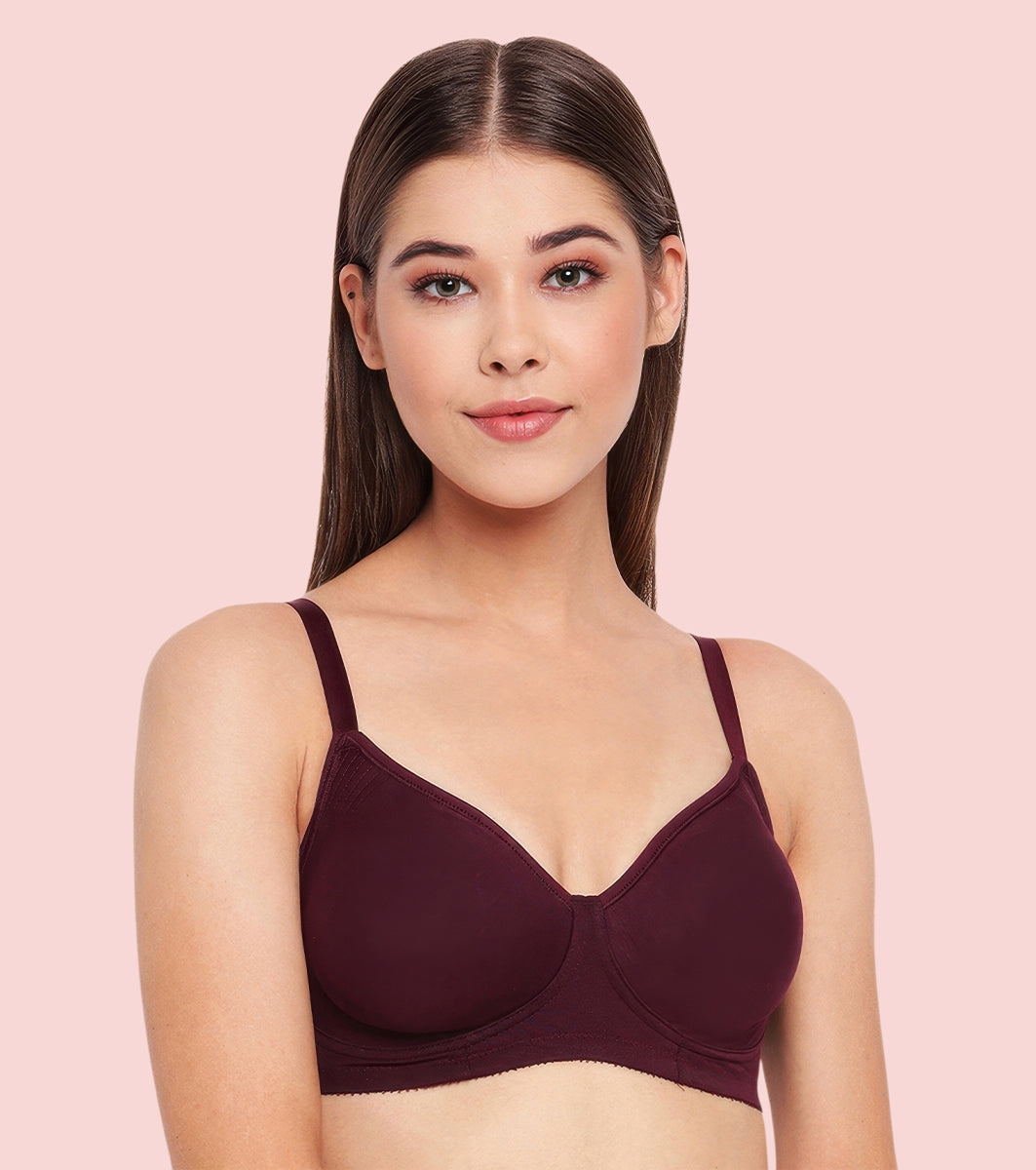 Enamor Innovations Fabcool Encircled  Side Support Shaper, Non Padded, Wirefree, High Coverage, Plus size, Women's Cotton Everyday Bra  - A042 (Purple)