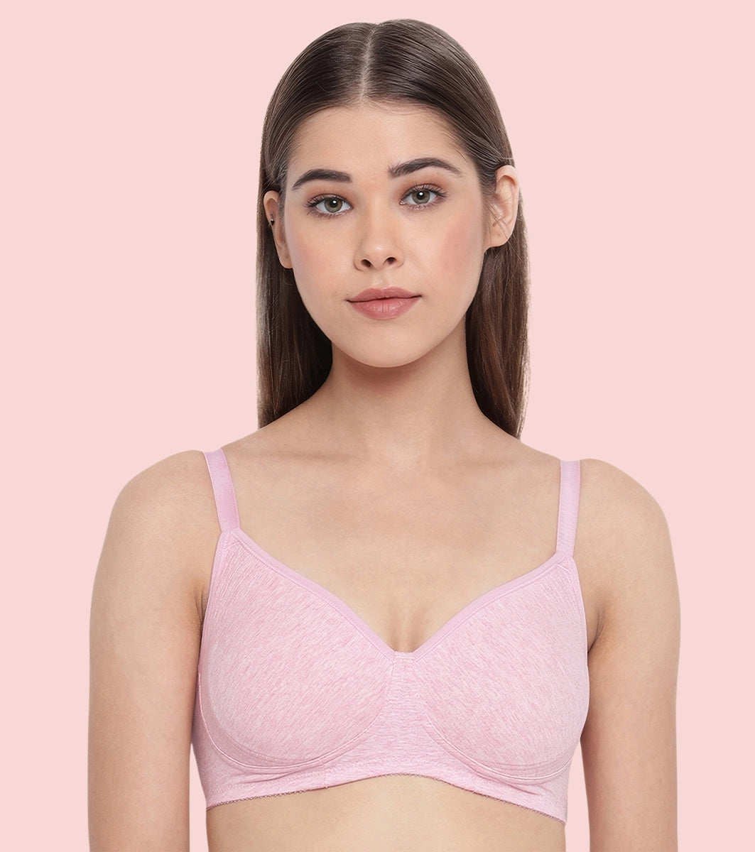 Enamor Innovations Fabcool Encircled  Side Support Shaper, Non Padded, Wirefree, High Coverage, Plus size, Women's Cotton Everyday Bra  - A042 (Orchid Melange)