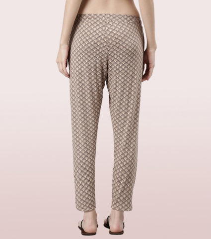 Shop-In Pants - Tapered Lounge Pants With Self Fabric Drawstring With Metal Ends | E048