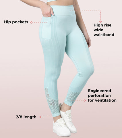Enamor Dry Fit, High Waist Legging | Seamless Workout Legging With Perforation For Ventilation For Women | A604