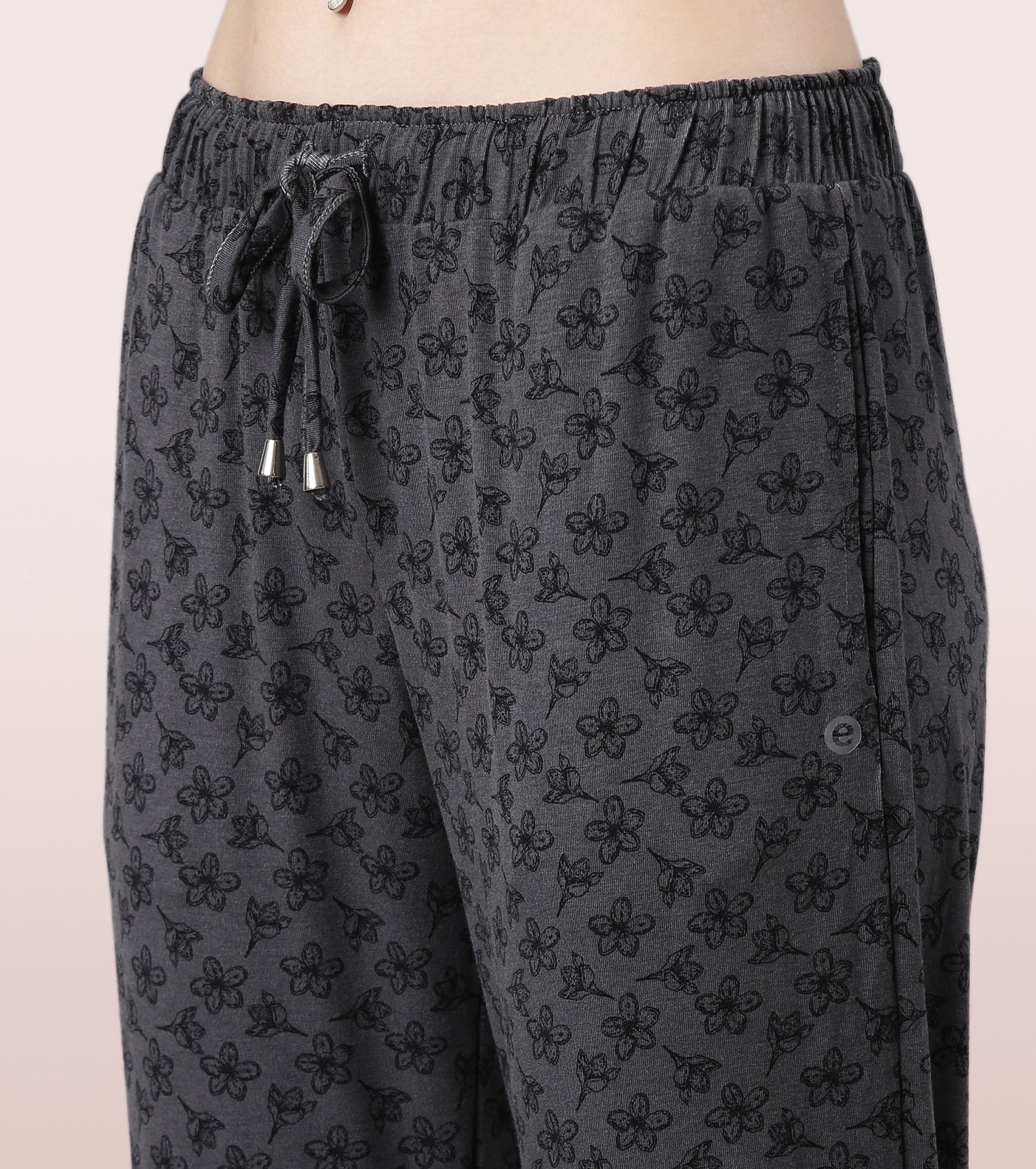Shop-In Pants - Tapered Lounge Pants With Self Fabric Drawstring With Metal Ends | E048