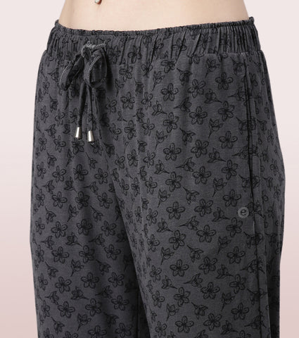 Shop-In Pants - Tapered Lounge Pants With Self Fabric Drawstring With Metal Ends | E048