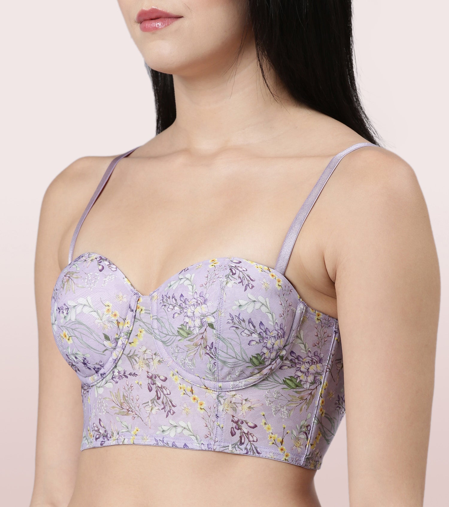 Enamor F130
FLEXI LIGHT PRINTED BUSTIER BRA
PADDED  WIRED  HIGH COVERAGE