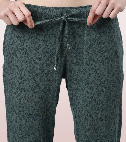 Shop-In Pants - Tapered Lounge Pants With Self Fabric Drawstring With Metal Ends | E048