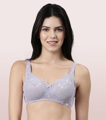 Enamor F129
LACE CONTOUR BRA
NON-PADDED WIREFREE HIGH COVERAGE