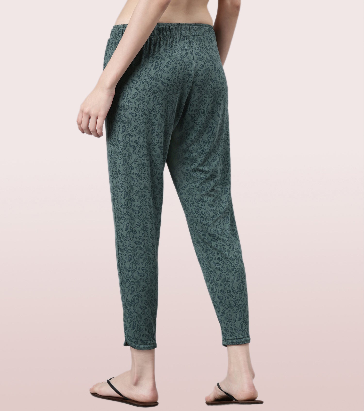 Shop-In Pants - Tapered Lounge Pants With Self Fabric Drawstring With Metal Ends | E048