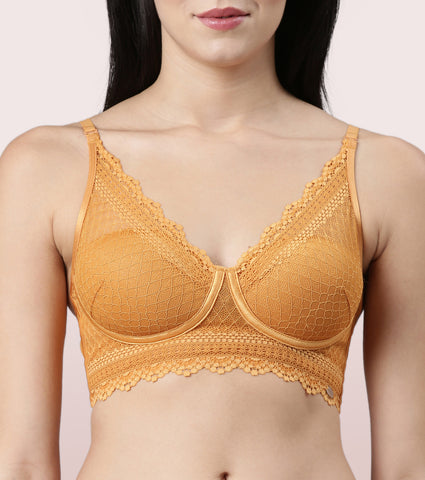 Enamor F125
LONGLINE COMFORT LACE BRA
PADDED WIREFREE HIGH COVERAGE