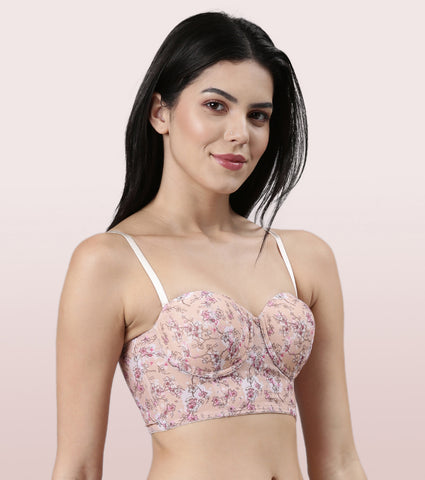 Enamor F130
FLEXI LIGHT PRINTED BUSTIER BRA
PADDED  WIRED  HIGH COVERAGE