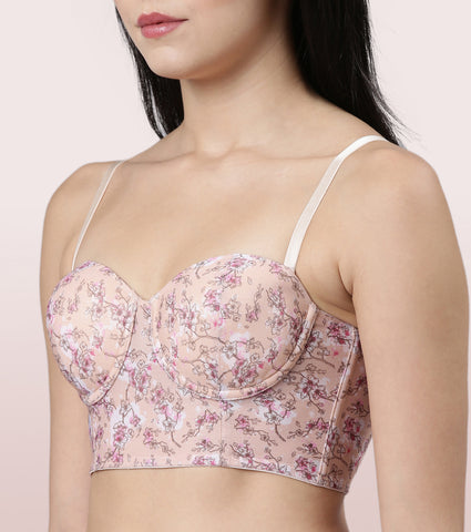 Enamor F130
FLEXI LIGHT PRINTED BUSTIER BRA
PADDED  WIRED  HIGH COVERAGE