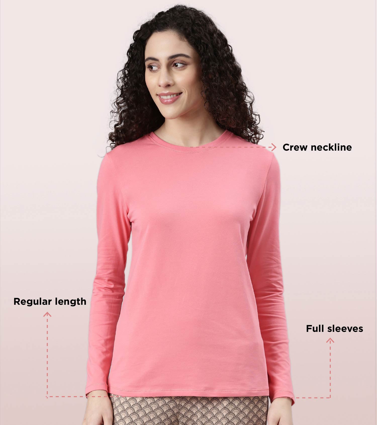 Essentials Cotton Long Sleeve Crew Tee | E057