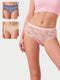 Enamor CH07 Chic Cotton, Naturally Breathable Cotton, All Day Comfort, Mid Waist Brief Panty for Women -  Antimicrobial with Stain Release, Soft Outer jacquard Elastic, Full Coverage -  Pack of 3 (Multicolorprint)
