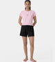 Enamor Drawstring Mid Thigh Length Mid Rise Basic Shorts - Relaxed Fit, Super Soft Cotton - E062 (Jet Black)