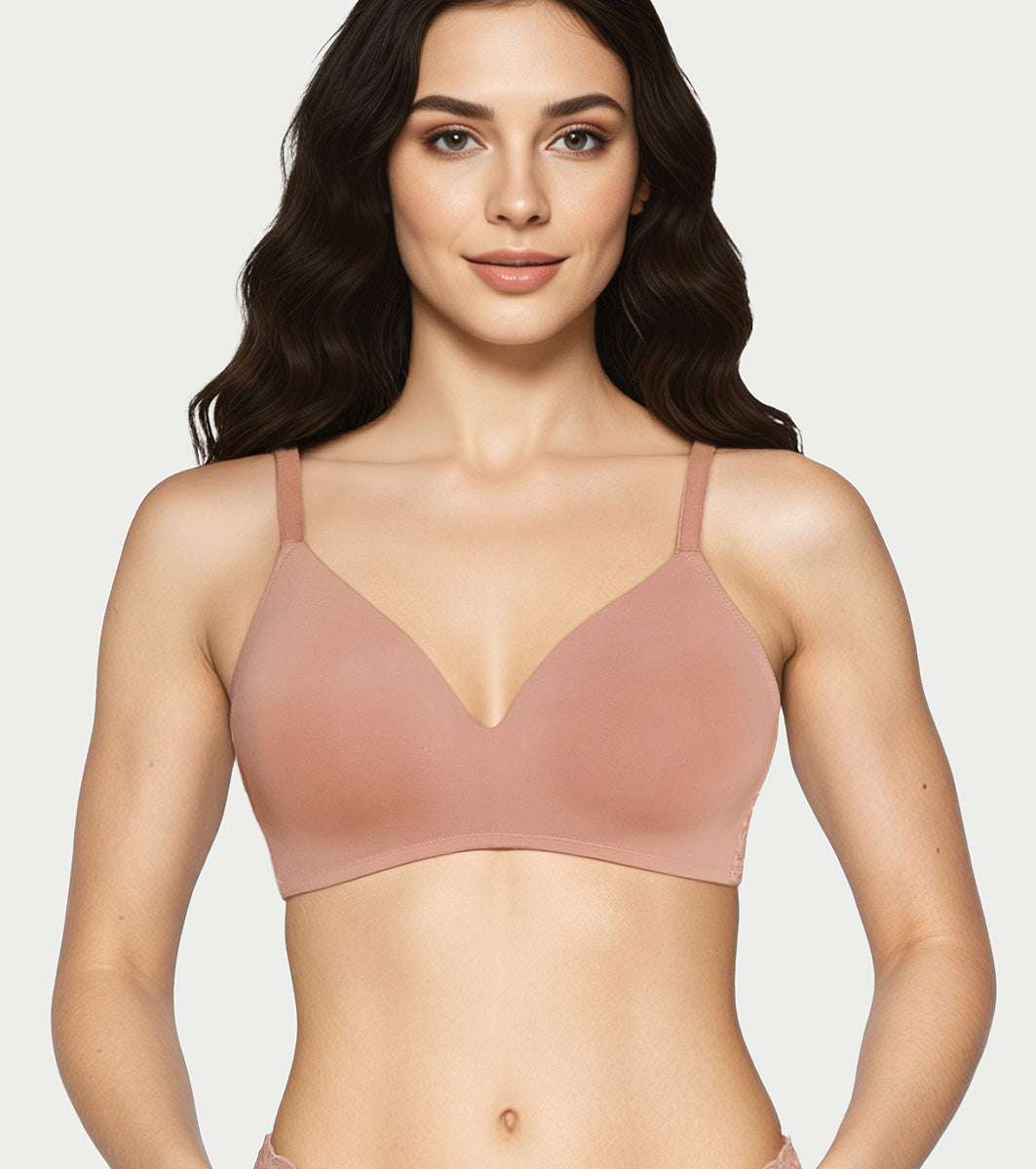 Enamor Drip T Shirt Bra for Women Padded, Wire-Free, Medium Coverage - SMB03 (Mocha Mousse)