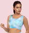 Enamor Cutaway Back Detail Quick Dry Printed Sports Bra - Removable Padding, Non-Wired, Medium Coverage - A204 (Galaxy Splatter Prt)