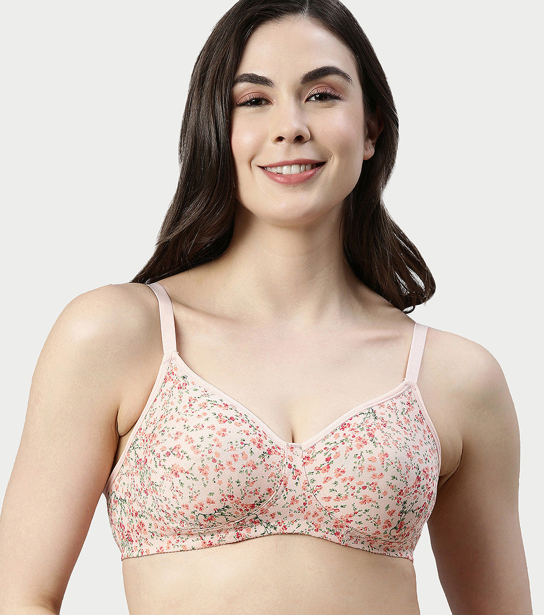 Enamor Innovations Fabcool Encircled  Side Support Shaper, Non Padded, Wirefree, High Coverage, Women's Cotton Everyday Bra  - A042 (Available in Plus Sizes) (Revello Print)