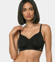 Enamor Ultra-Smoothing Women's Cotton Everyday T-Shirt Bra - No-Pinch, Hidden Lift, Non Padded, Wirefree, High Coverage - A027 (Black)