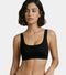 Enamor Bamboo Cotton IB07, Women's Pop-on Bra - 3X Softer, 4X more Absorbent, Antimicrobial, Padded, Wirefree, Full Coverage (Black)