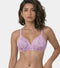 Enamor Supima Cotton Women's Plunge Lift Everyday T-Shirt Bra - Extra Comfort, Padded, Wirefree, Medium Coverage - A039 (Lilac Aster)