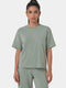 Enamor Essentials Back Graphic Oversized T-Shirt – E347, Oversized Fit, Regular Length, Back Graphic, Stretch Rib Neck Band (Iceberg Green)