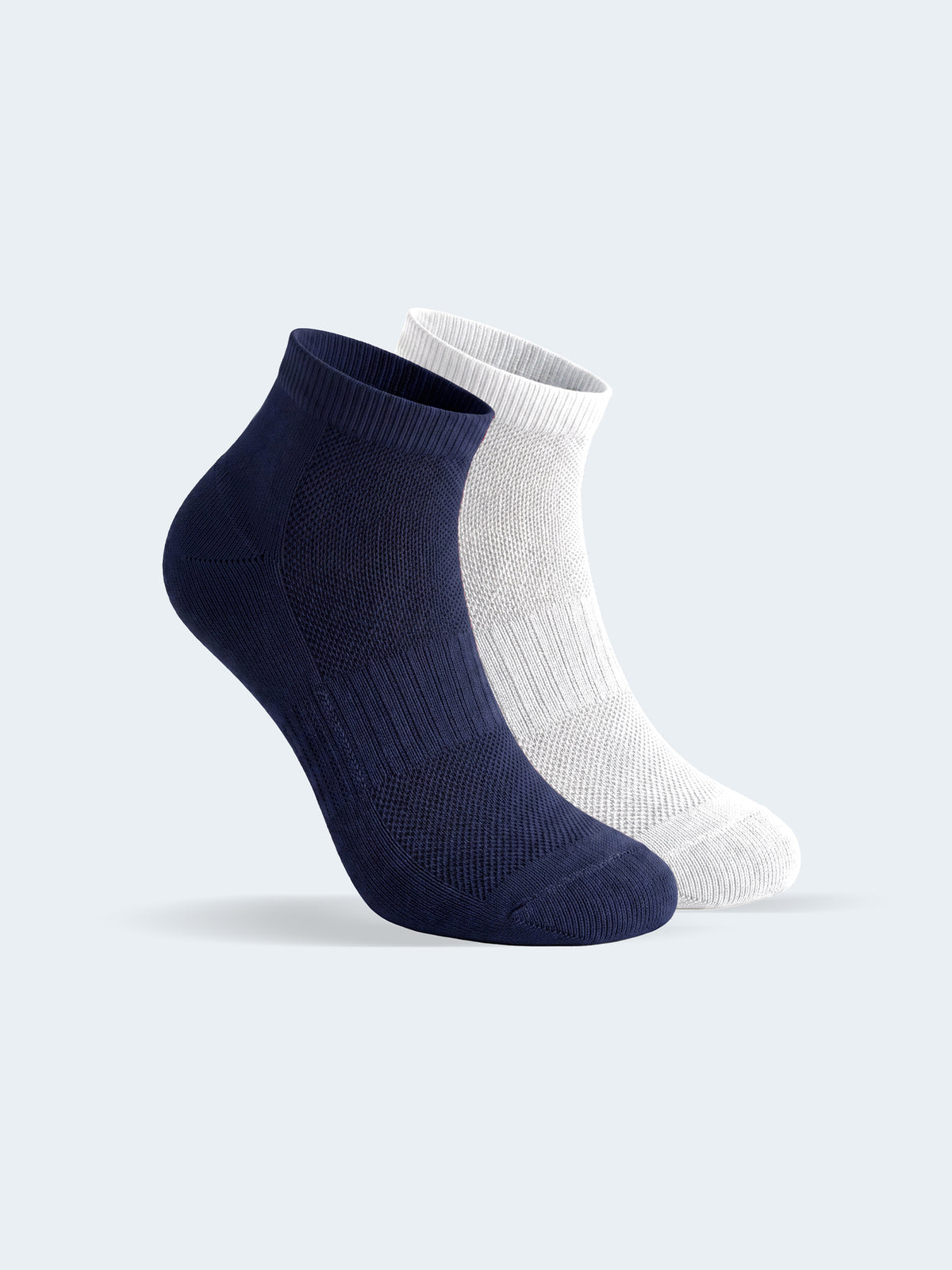 Enamor |Pair of 2 | Bamboo Ankle Socks – ES201, Cushioned Half Terry, Naturally Antimicrobial and Odour Free, Breathable Everyday Wear (Navy/Off White)