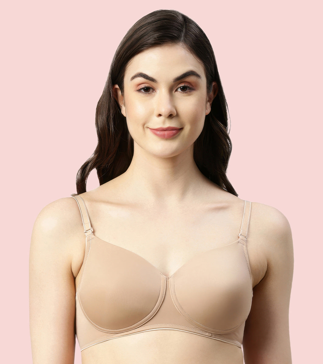 Enamor Vanish Curve Neckline With Perfect Density Lift Cup Women's Everyday Fashion T-Shirt Bra - Padded, Wirefree, High-Coverage - F065
