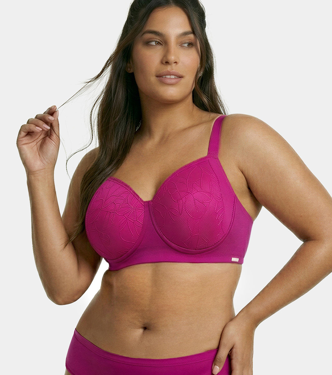 Enamor Bamboo Cotton IB26, Women's Full Support Bra - 3X Softer, 4X more Absorbent, Antimicrobial, Non-Padded, Wirefree, High Coverage (Queen Pink)