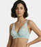 Enamor Bamboo Cotton IB25, Women's Lace Plunge Bra - 3X Softer, 4X more Absorbent, Antimicrobial, Padded, Wirefree, High Coverage (Jade Green)