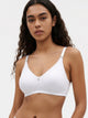 Enamor Comfort Shaper with Plush Side Shaper Panel Women's Cotton Everyday T-Shirt Bra - Detachable Straps, Non Padded, Wirefree, High Coverage - A055 (White)