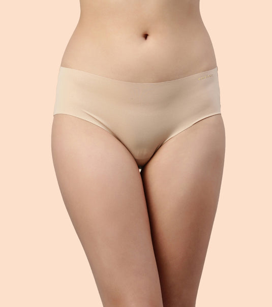 Enamor PB40 Innovations Invisi, All Day Comfort, Low Waist Bikini Panty for Women - No Visible Panty Lines, Sweat wicking, Free Cut, Regular Coverage - Pack of 1 (Nude)