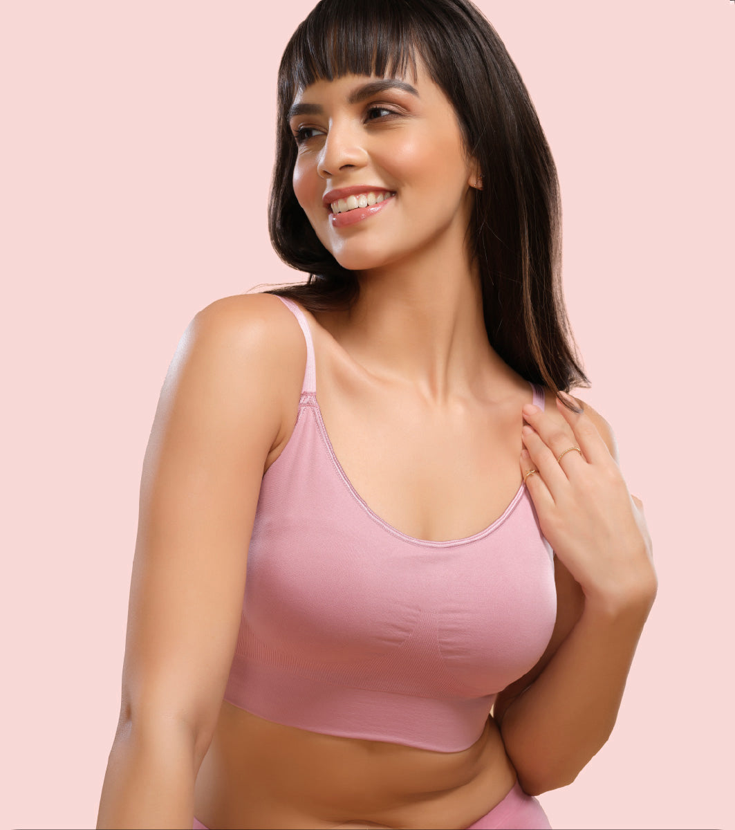 Enamor Innovations Flexi Free Ultra Smoothening Seamless Women's T-Shirt Bra - No-Pinch, Padded, Wirefree, Full Coverage - F037 (Pastel Lilac)