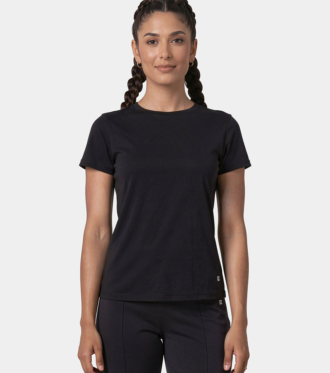 Enamor Relaxed Tee, Relaxed Fit, Round Neckline - A316 (Jet Black)