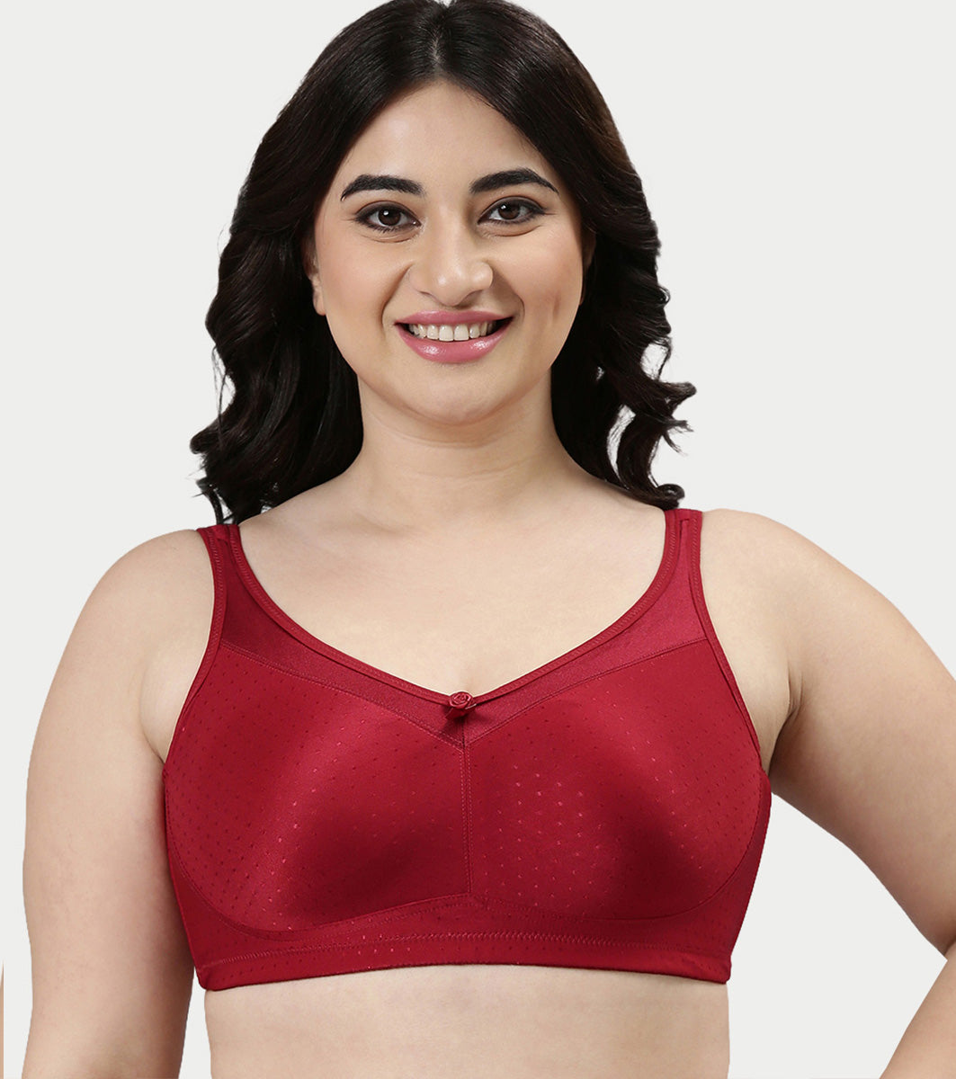 Enamor Hidden X-Frame and Smoothening Women's Full Support Everyday Bra - Jiggle control, Non Padded, Wirefree, Full Coverage - FB12 (Available in Plus sizes) (Masai)