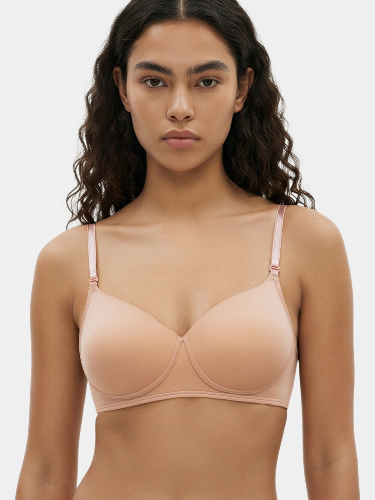 Enamor Women's Everyday  Balconette T-Shirt Bra - Eco fabric, Padded, Wirefree, Medium Coverage  - F131 (Honey Beige)