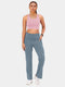 Enamor High Rise Full Length Pull on  Boot Cut Active Pant For Women - Relaxed Fit, Quick Dry, Antimicrobial - A402 (Goblin Blue)